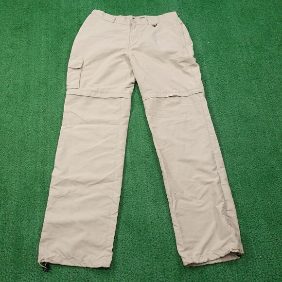 Eddie Bauer Pants Womens 8 Khaki Convertible Hiking Nylon Cargo Zip Off Travel - Picture 1 of 13